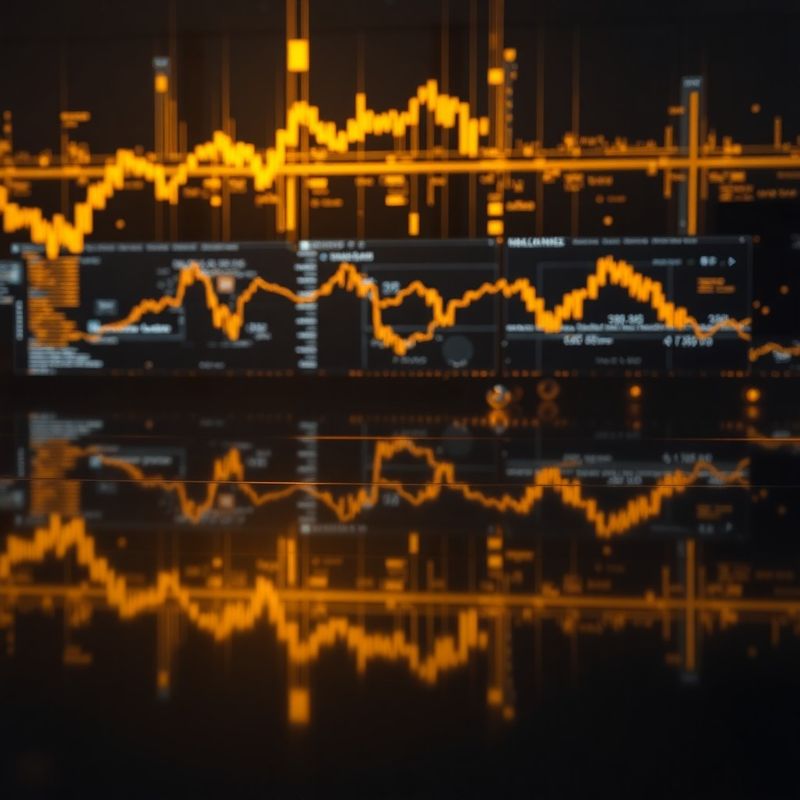 Vizualizare abstractă a fluxurilor de date financiare în aur pe fundal charcoal